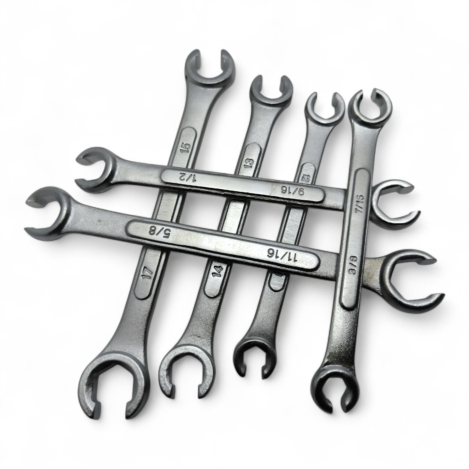 6 pc Flare Nut Wrench Set Metric and SAE Open End Wrench kit Line Disconnet tool