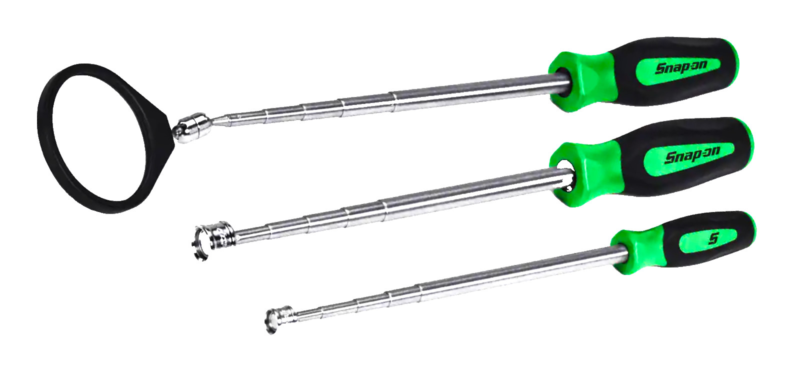 *NEW* Snap-on Tools PTM30G 3 pcs *GREEN* Magnetic Pick-up Tool & Mirror Set
