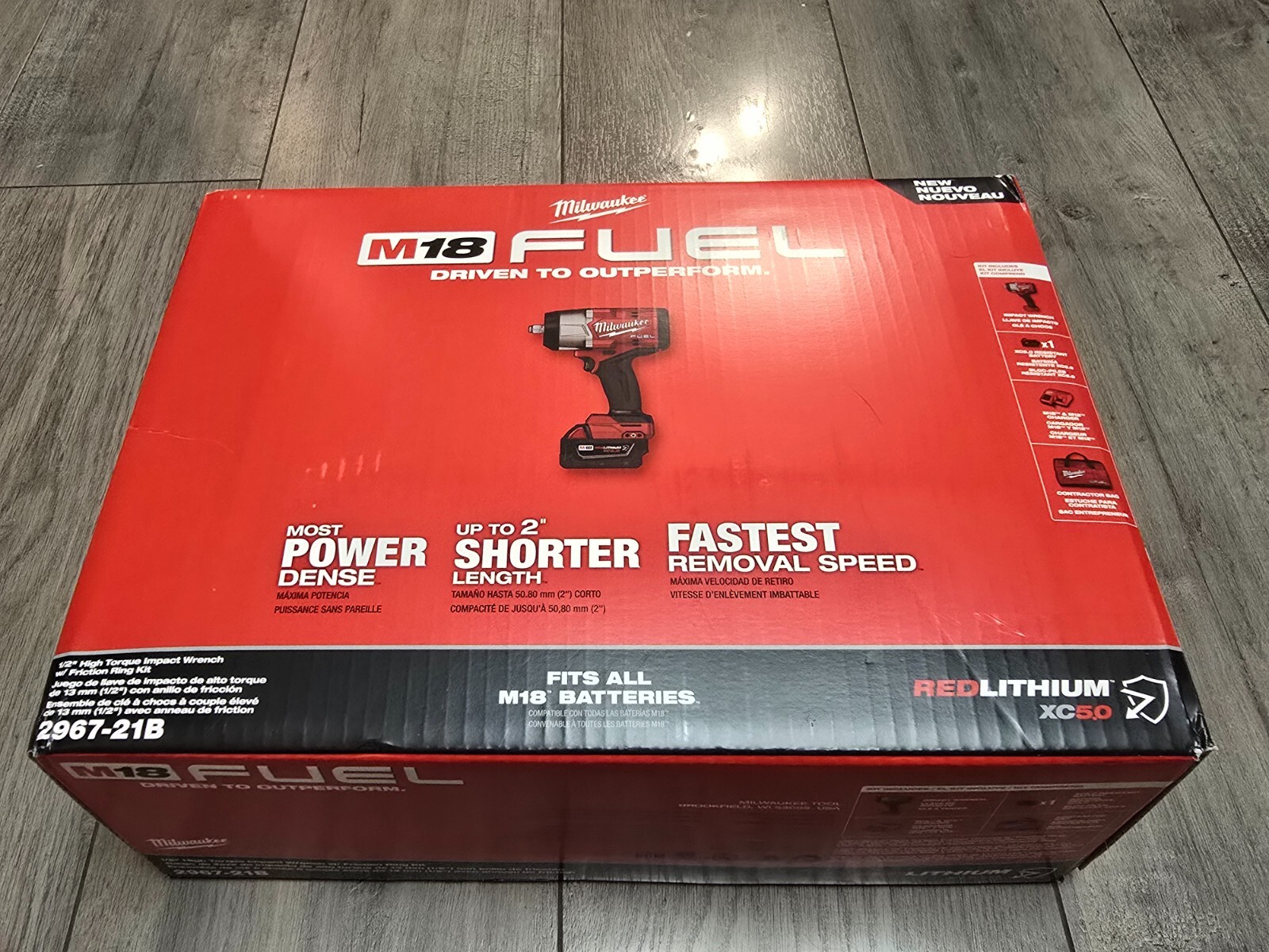 Milwaukee M18 FUEL 1/2″ High Torque 1600 ft-lb Impact Wrench 1) Bat Kit 2967-21B