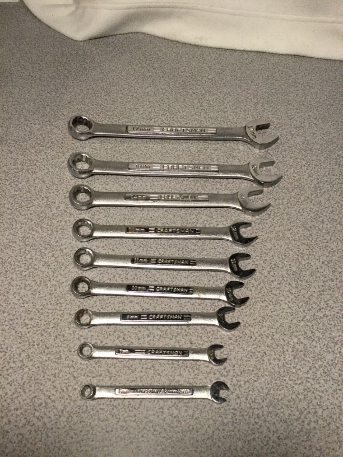 9 Piece Craftsman 12pt combination wrench 6mm to 17mm 42916 42918 42924 42929 ..