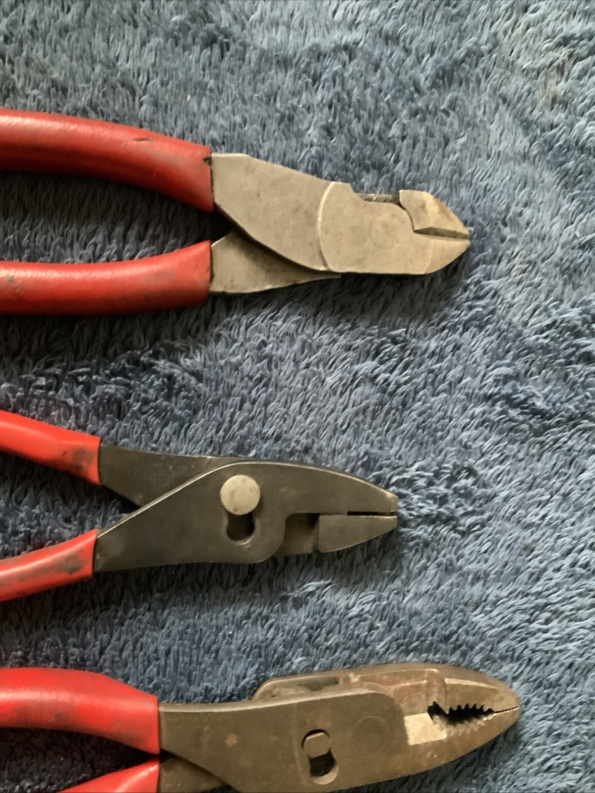 Snap On 4pc Pliers Set……one Can’t See Logo….and One Not Sure If Bent Handle….