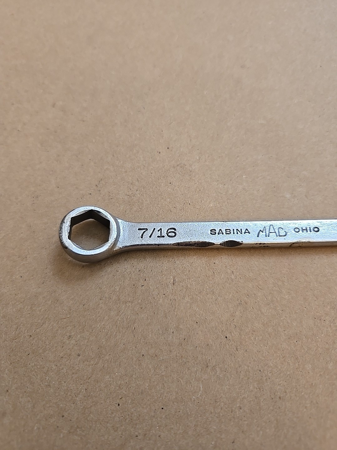 Mac Tools 7/16″ 6PT SAE Short Chrome Combination Wrench USA CH14