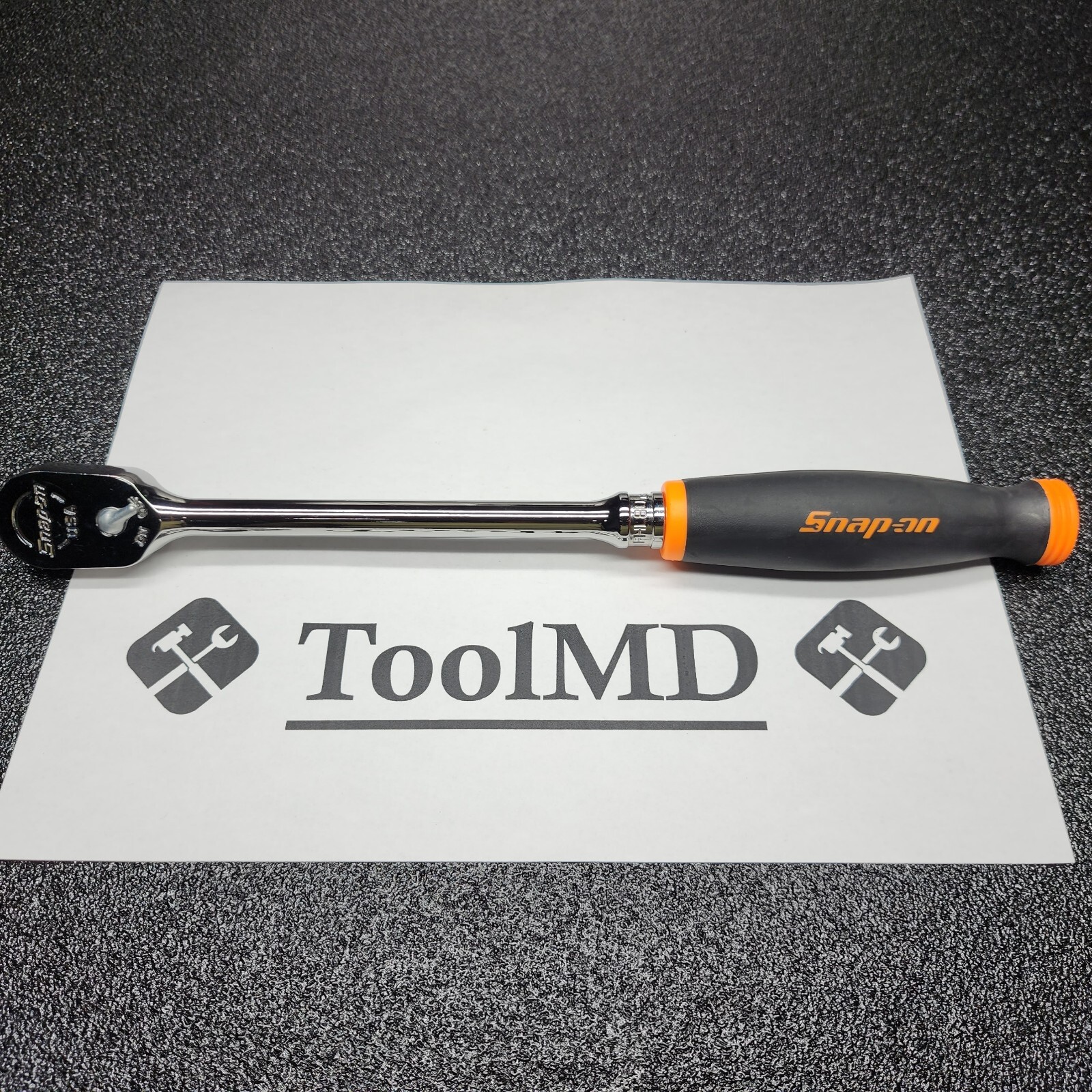 Snap-on Tools USA NEW 3/8″ Drive ORANGE Soft Grip LONG Fixed Head Ratchet FHL80