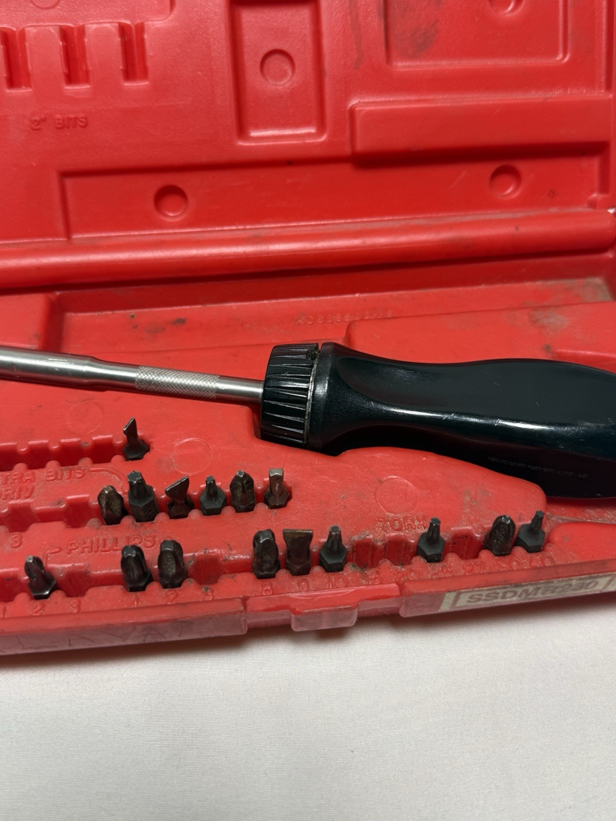 Snap-on Ratcheting Screwdriver Set SSDMR230 USA Incomplete