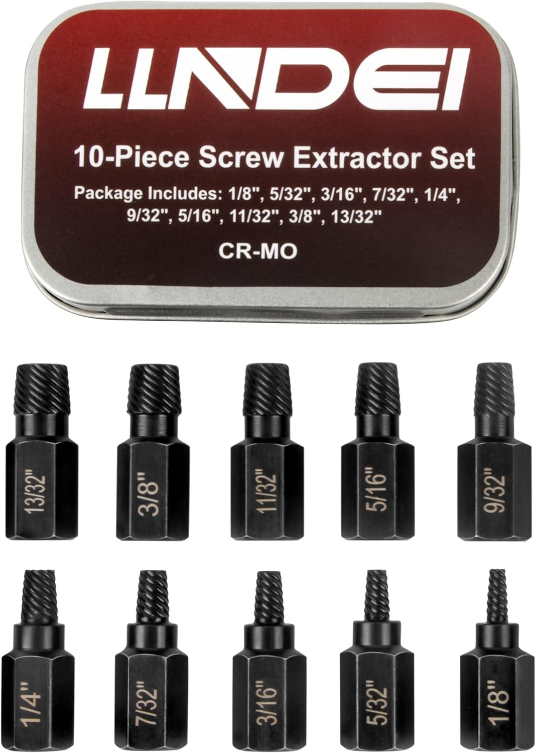LLNDEI Screw Extractor Set, Hex Head Easy Out Set -10pcs