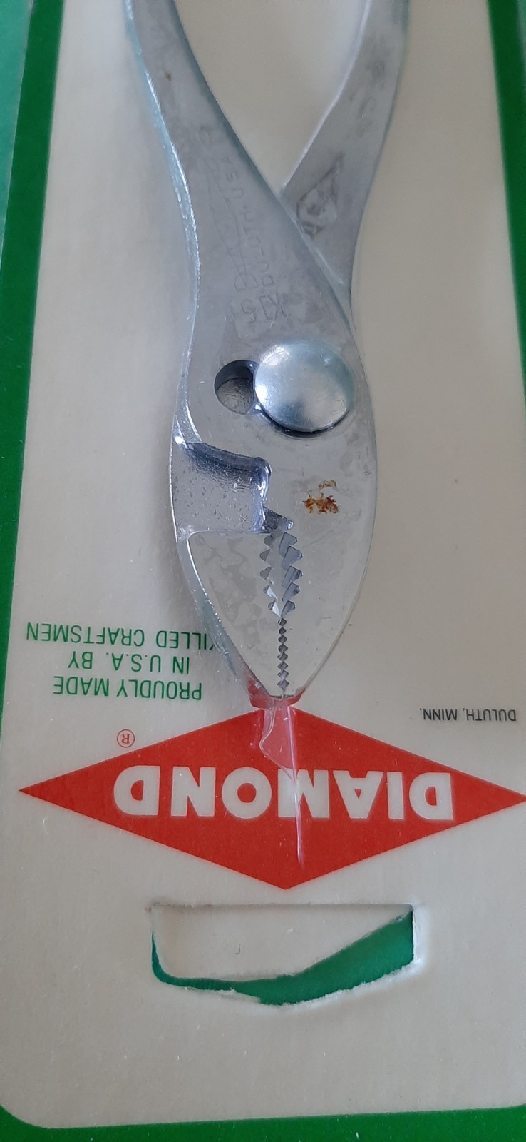 NOS Diamond Horseshoe 5″ Regular Nose w/ Cutter Slip Joint Pliers K15 K15H READ