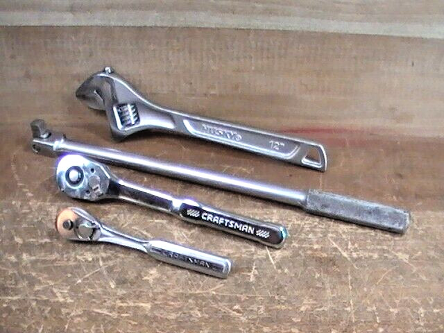 CRAFTSMAN 1/2″ DRIVE LOW PROFILE RATCHET 1/2″ DRIVE S & K 16″ BREAKER BAR & MORE