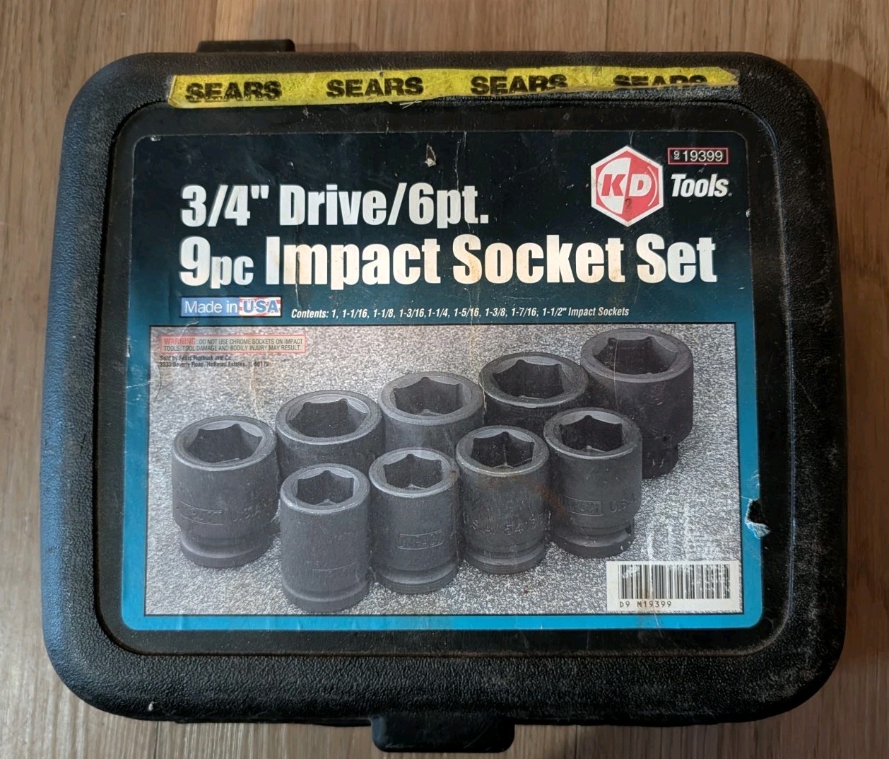 KD Tools 3/4 Drive/6pt 8pc Impact Socket Set
