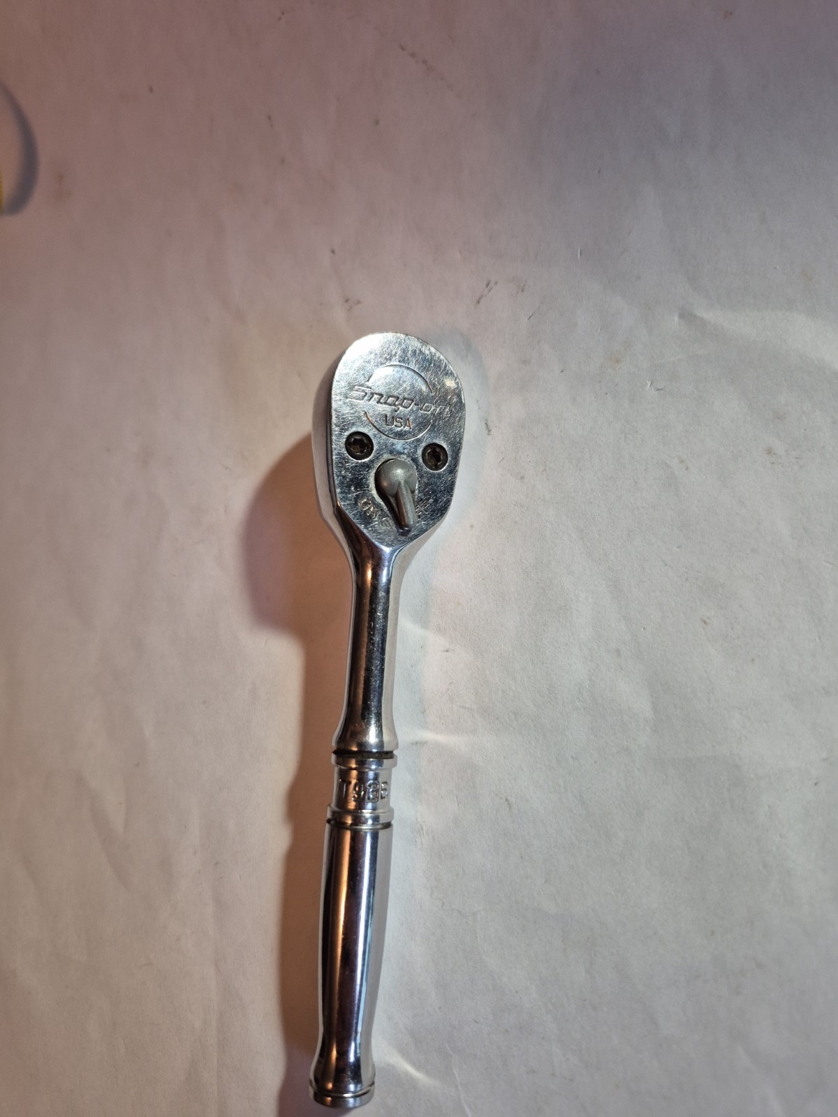 SNAP ON T936 1/4» DRIVE RATCHET 4 1/2» LONG STUBBY USA MADE USED CONDITION
