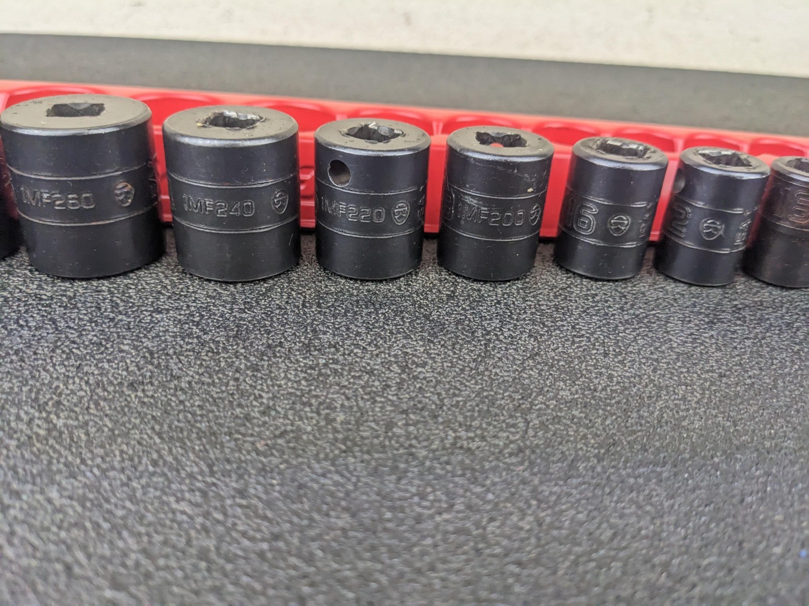 #bm391 Snap On Tools 12 Piece SAE Short 3/8 Impact Sockets Shallow Sockets