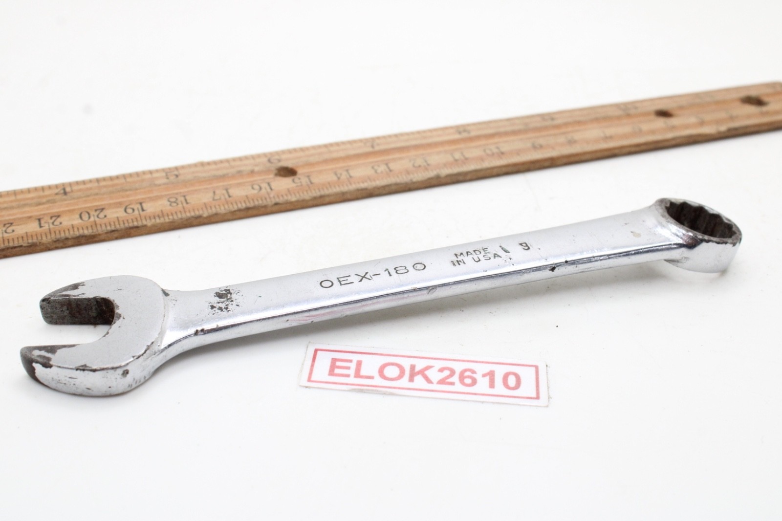 Snap-on OEX-180 9/16″ 12 Point SAE Short Chrome Combination Wrench 6″ USA