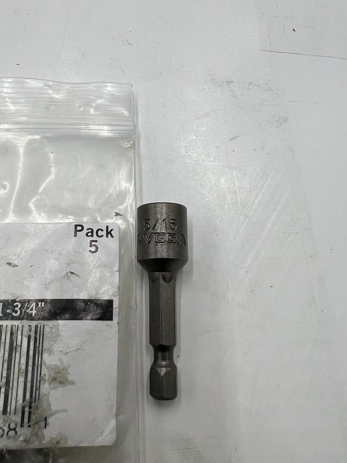 (QTY 5) VEGA Tools 1-3/4 in Length Magnetic Nutsetter 145MN516 1/4 in-Hex Drive