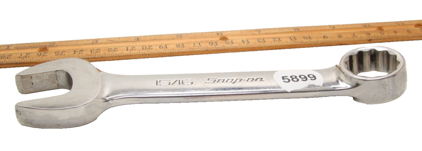 Snap-On OEX300B 15/16″ 12 Point SAE Chrome Stubby Combination Wrench USA