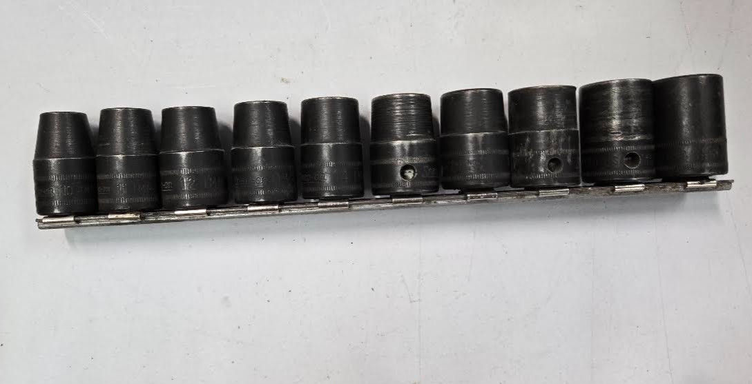 Snap-On Impact Sockets 10-19 MM W/ Holder IMM100-IMM190 Vintage