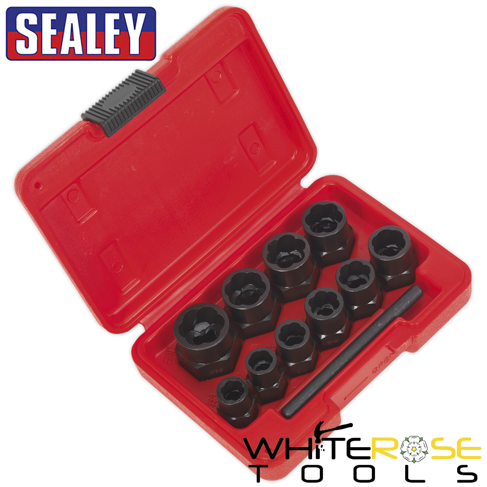 Sealey Nut Bolt Extractor Remover Set Spanner Spiral Flutes 3/8″ Drive