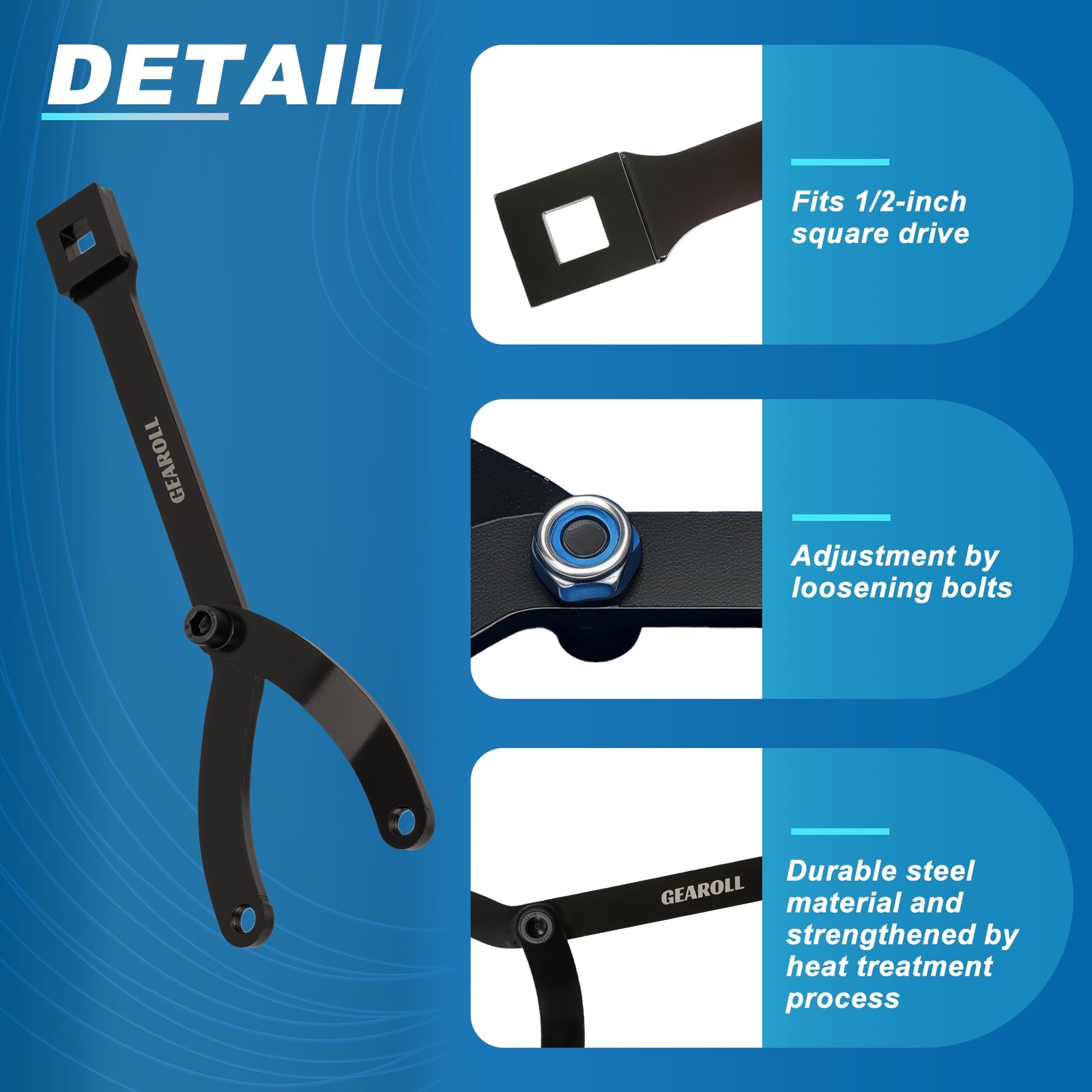 GEAROLL 15PCS Pulley Holder Tool 1-1/4 inches to 5 (32 ~ 127mm), Black