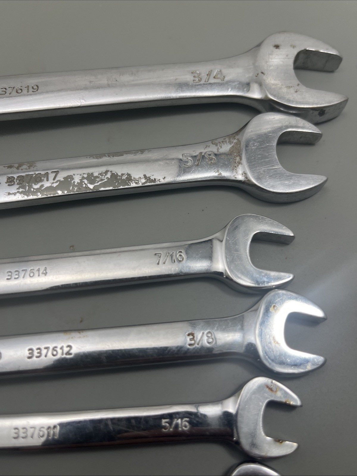 Vintage Kobalt Combo Wrench Set Of 6 SAE 1/4,5/16,3/8,7/16,5/8,3/4”