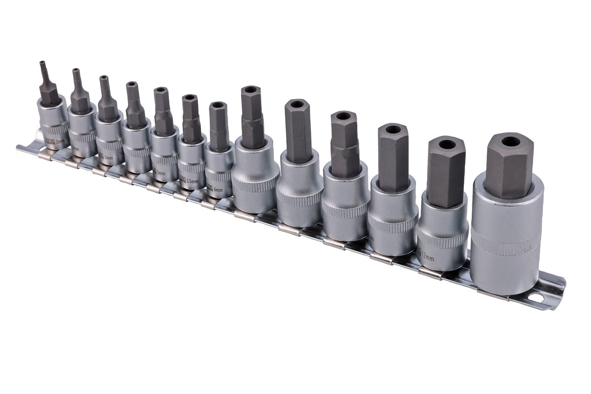 Laser Tools 9282 Security Hex Socket Bit Set 1/4″D, 3/8″D, 1/2″D 13pc