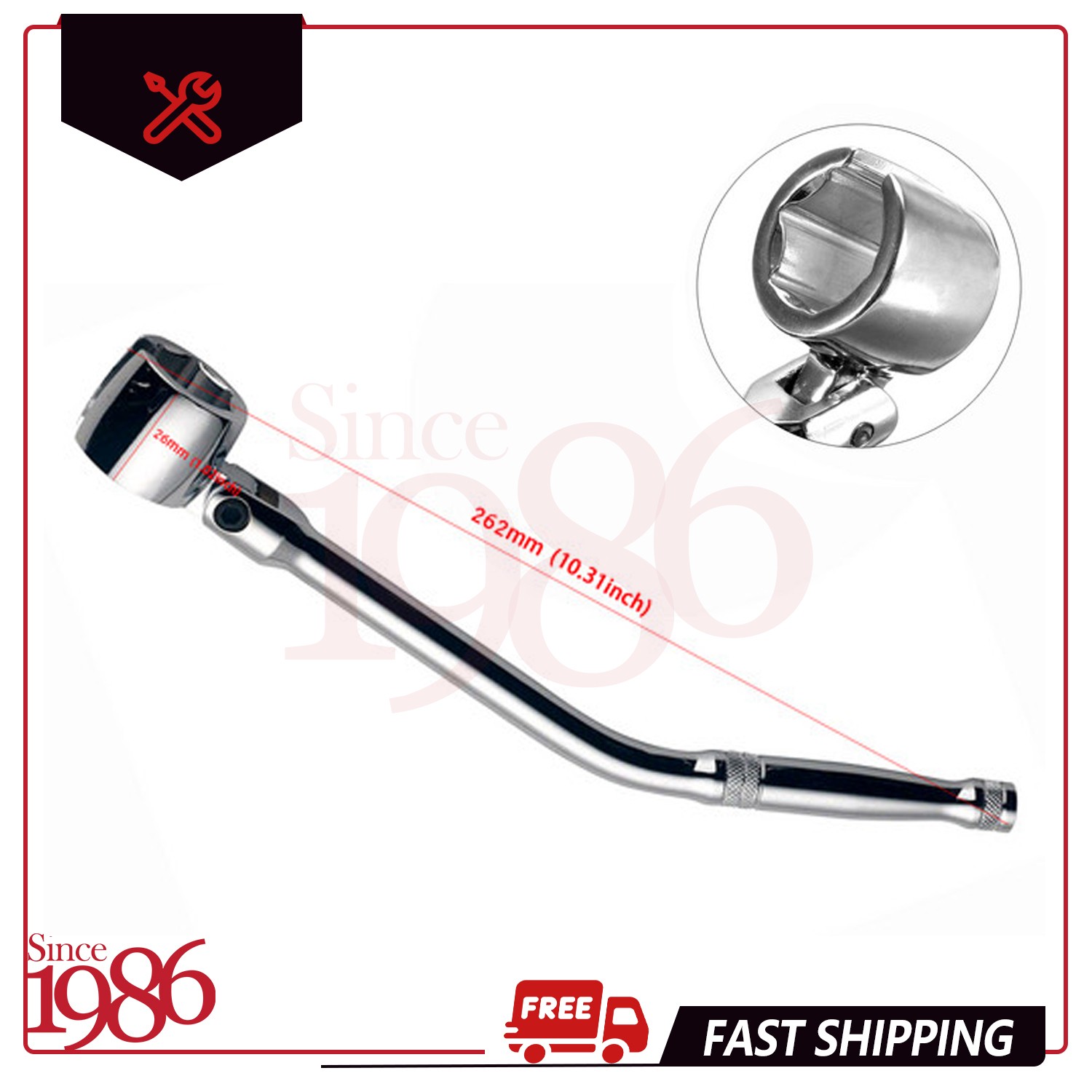 Oxygen Sensor Wrench O2 Flexible Head 7/8″ Auto Repair 22mm Hex 6pt Tool