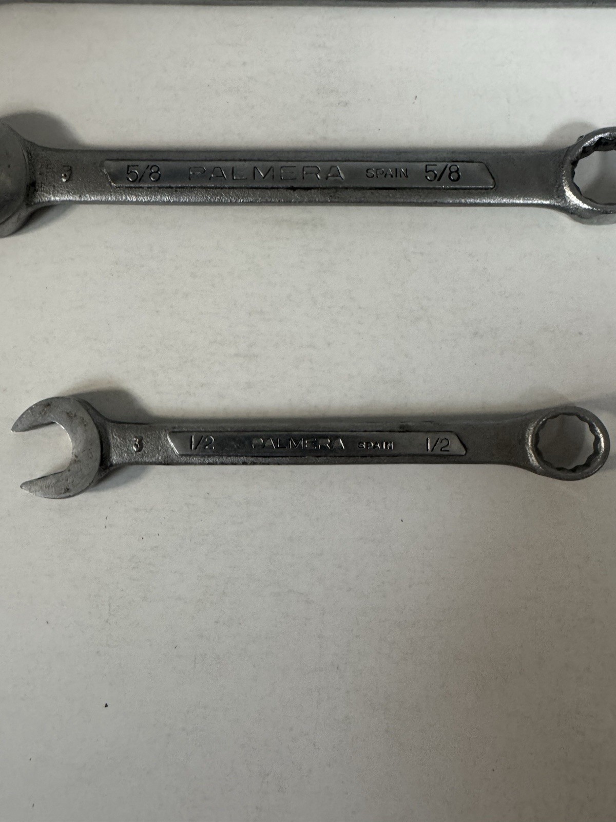 Lot Of (3) Palmera Combination Wrenches 7/8 5/8 1/2 Made In Spain