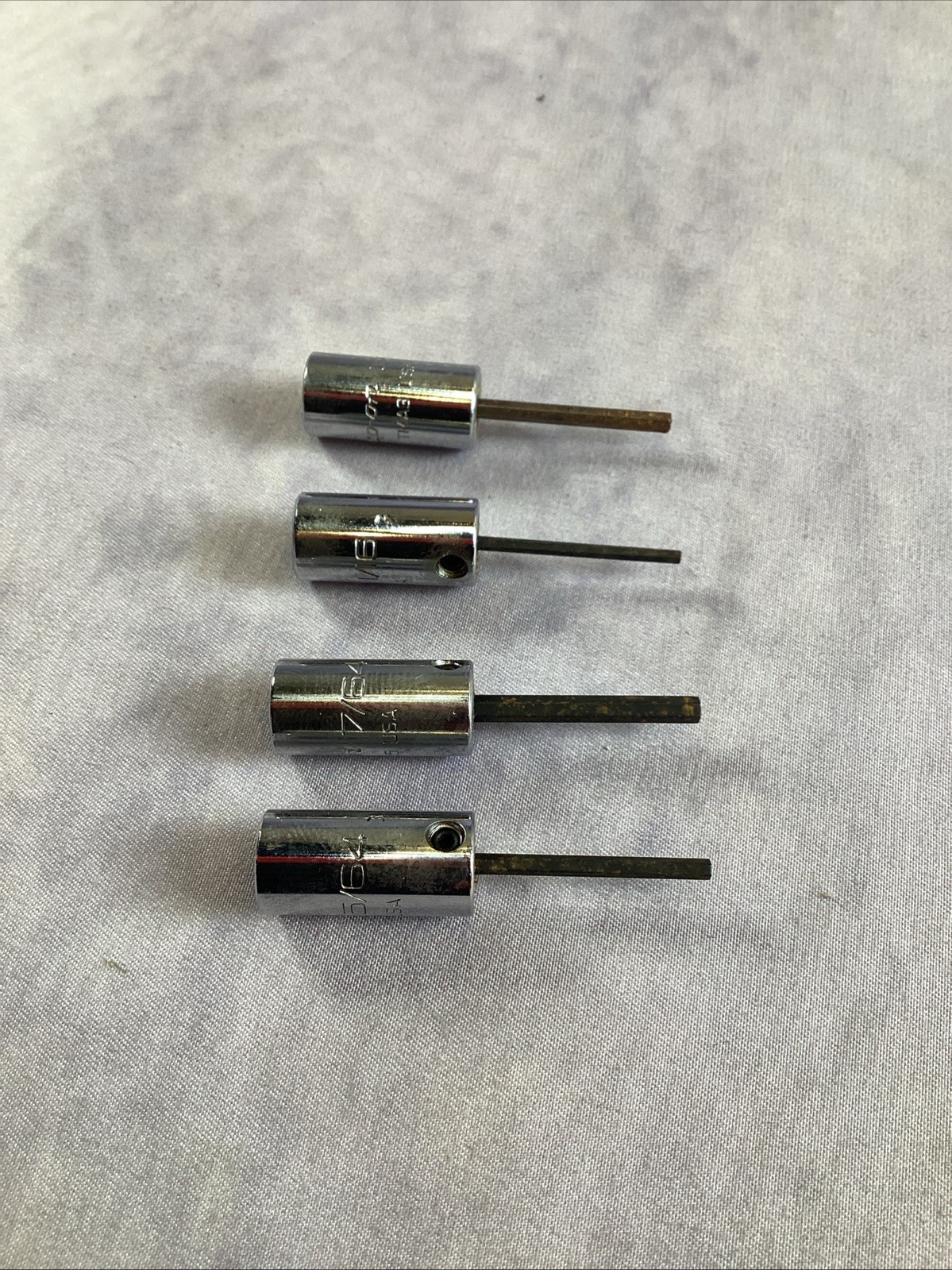 SNAP-ON 1/4″ DRIVE 4PC SAE HEX DRIVER BIT SOCKET SET – Pics For Sizes