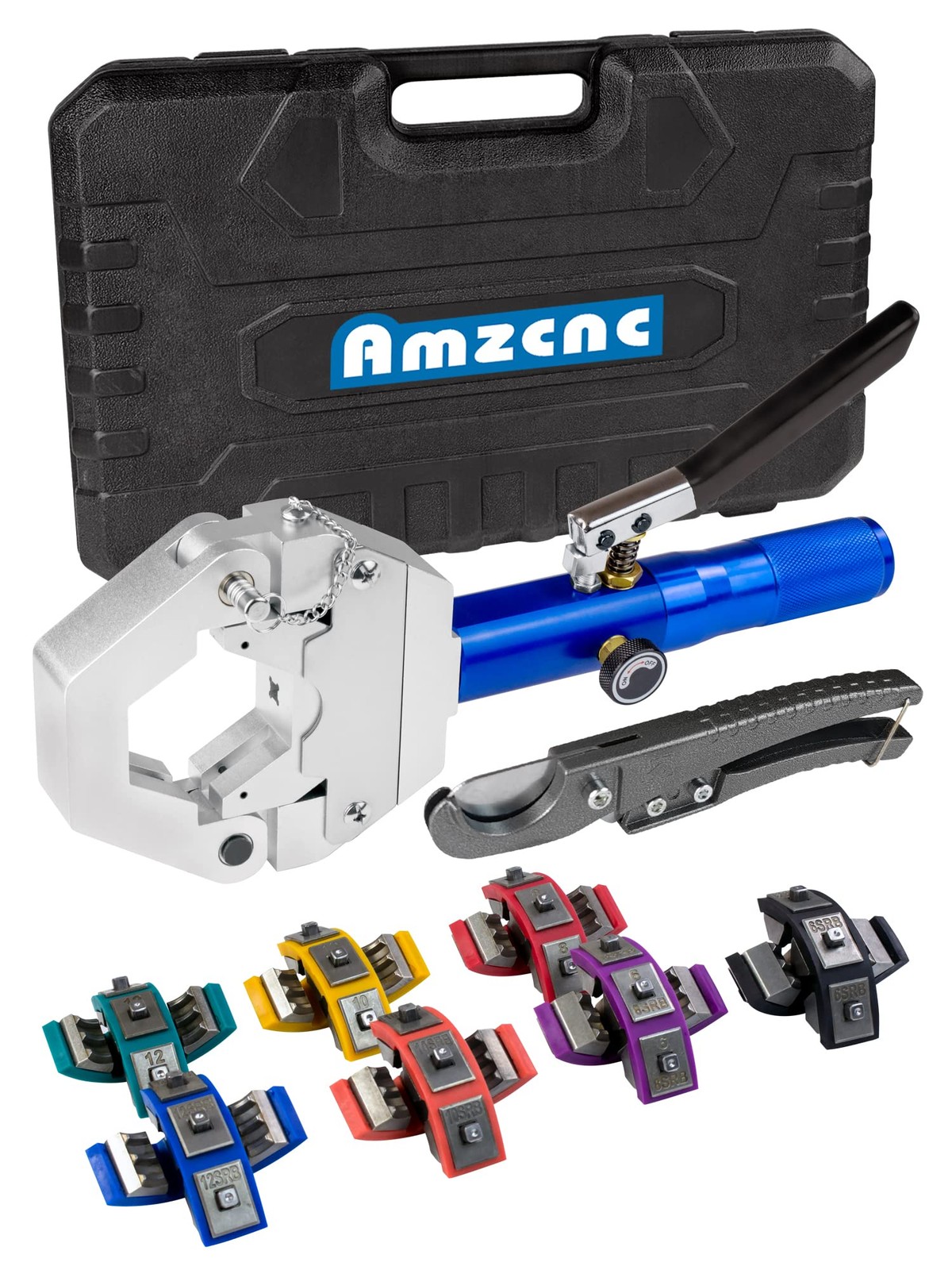 AMZCNC 71500 Hydraulic A/C Hose Crimper Kit – Handheld Crimping Tool Set Blue