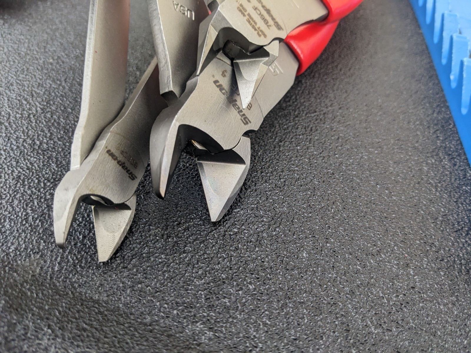 #bp051 Snap-on USA NEW RED 10-Piece Diagonal Cutter Pliers Foam Set PLDC1000FR