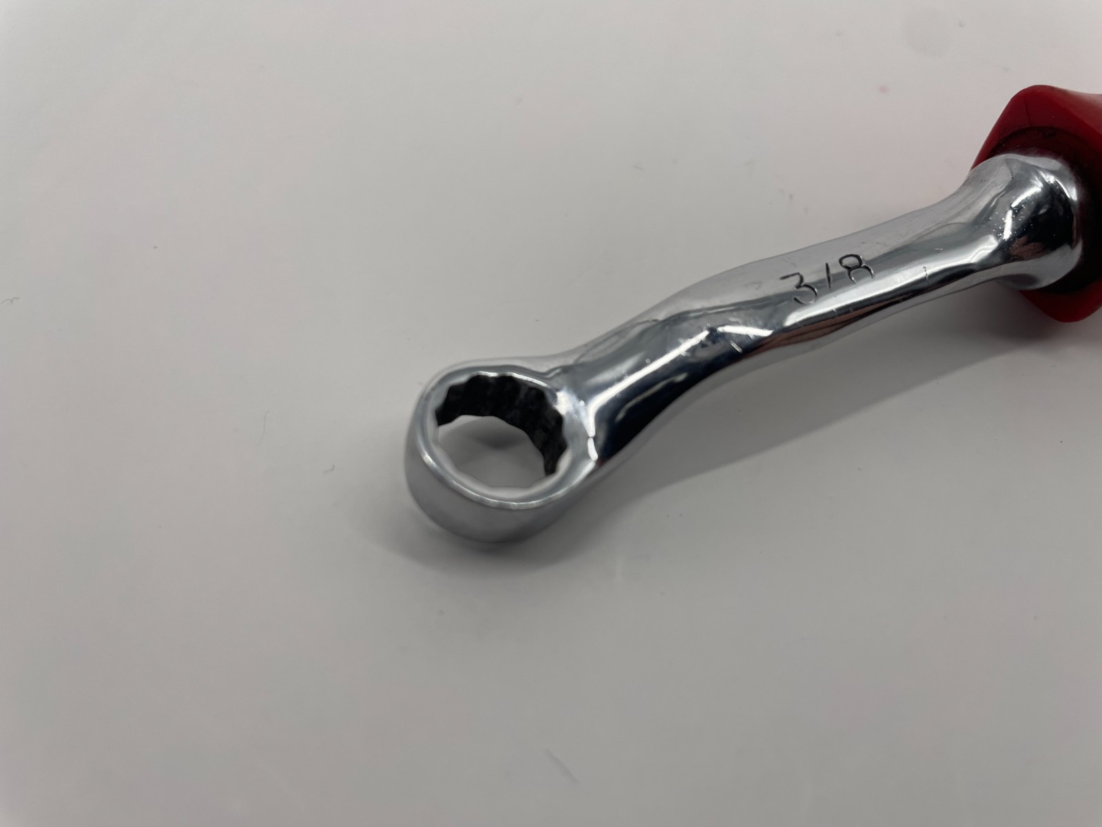 MAC Tools USA BOPA122 SAE 3/8” Single Box End Wrench, RED Hard Handle, 12 Point