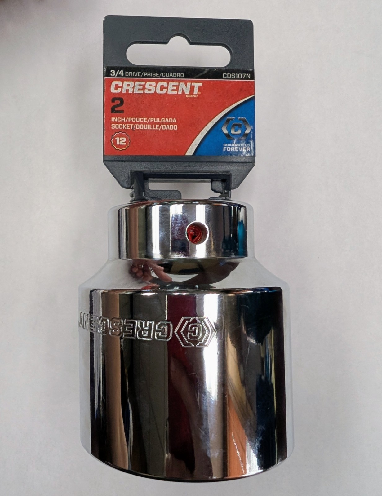 Crescent Socket 2 Inch 3/4 Drive 12 Point Satin Chrome