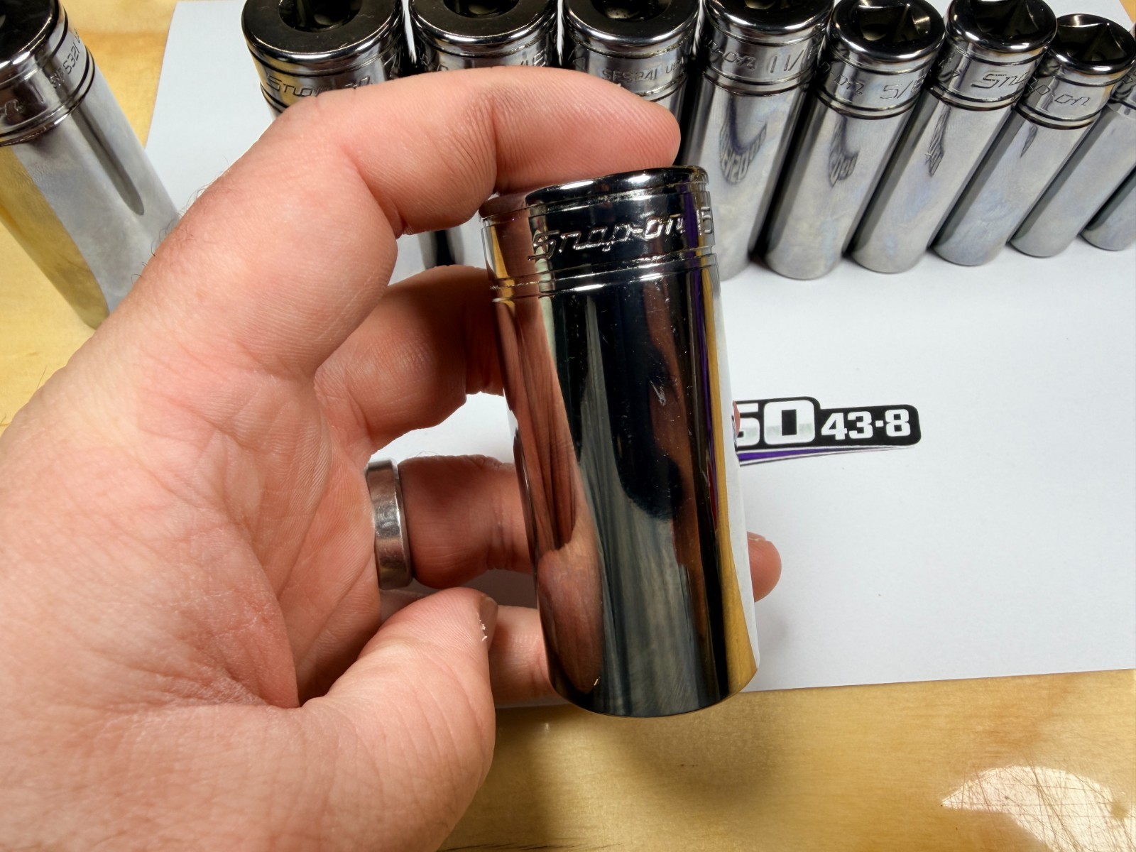 Snap-on Tools NEW 13pc 3/8″ Drive SAE 6pt Chrome Deep Bonus Socket Set 213SFSY