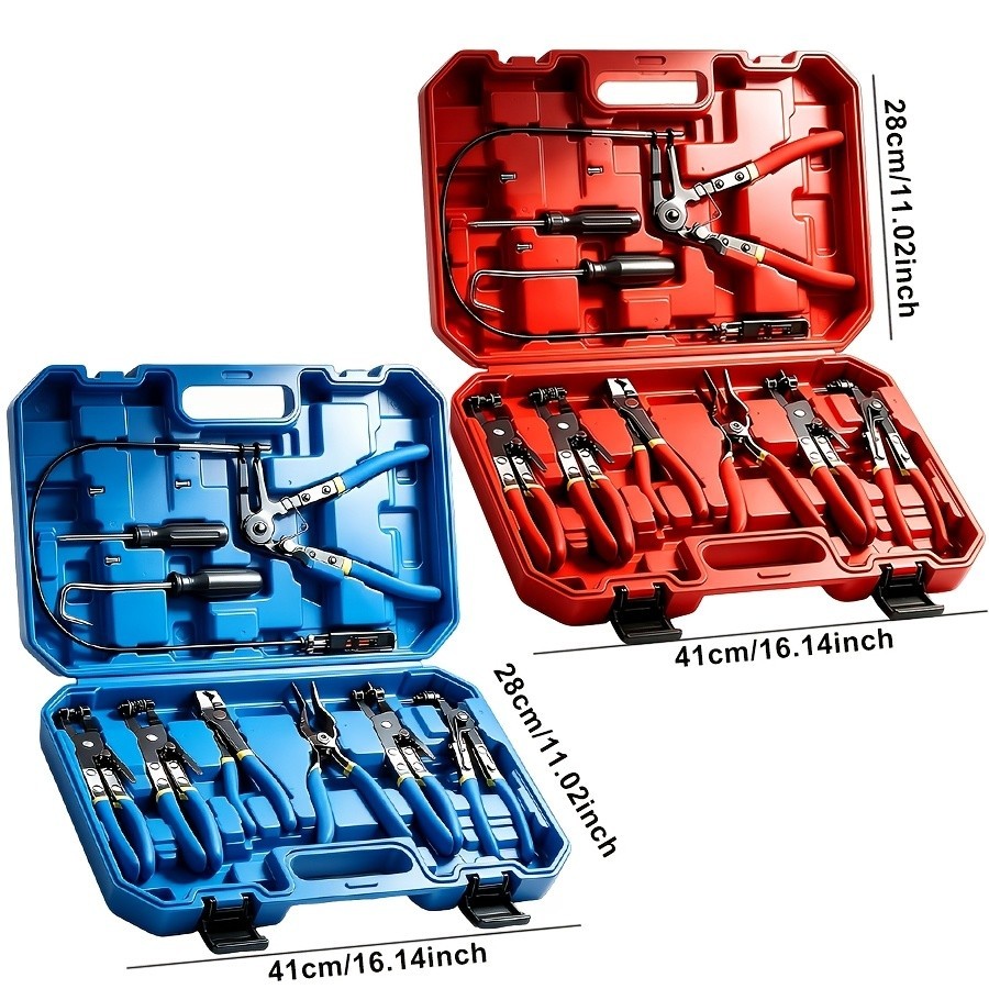 9pcs Flexible Hose Clamp Pliers Set, Long Reach Spring Wire Clip Plier Hose Clam