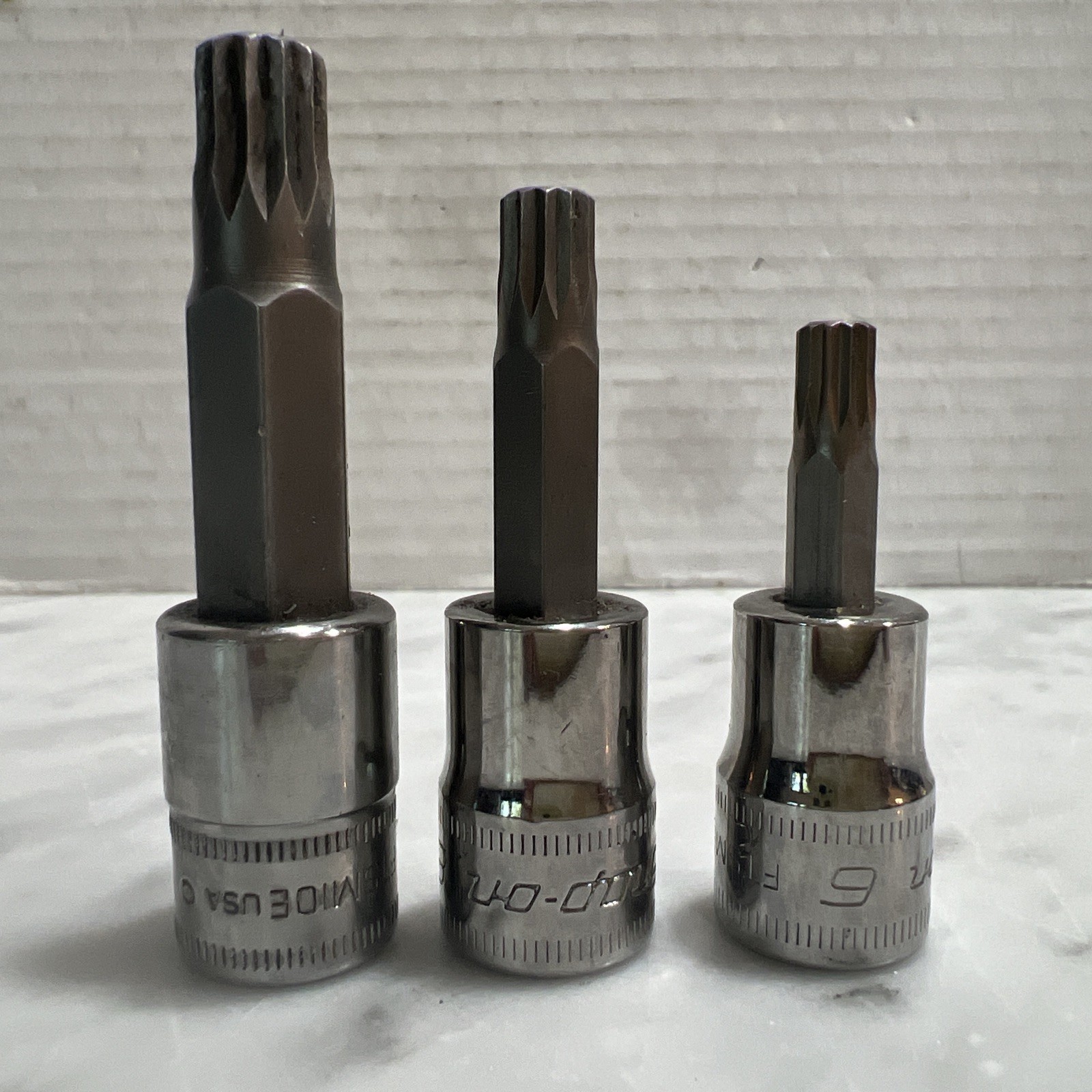Snap On Set 3 Metric Triple Square 3/8” Drive 6mm 8mm 10mm FTSM6E FTSM8E FTSM10E