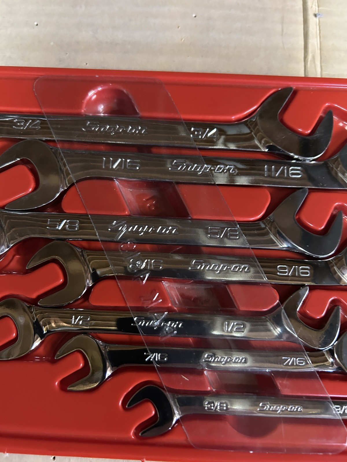 Snap-on 7 pc SAE Four-Way Angle Head Open-End Wrench Set (3/8–3/4″)