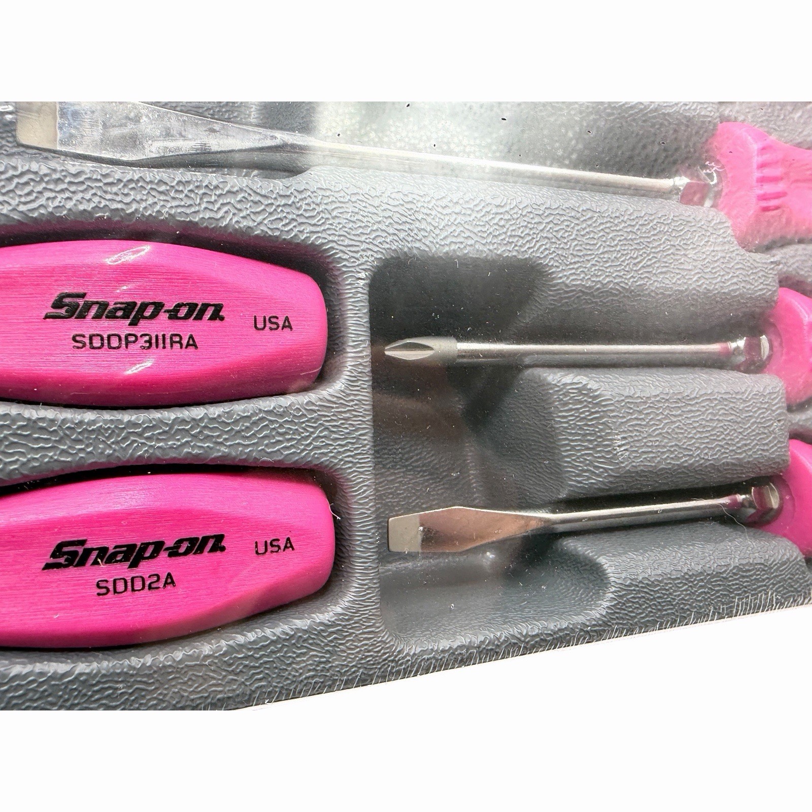 Snap On Tools Pink Hard Handle Combination Screwdriver Set SDDX70APP 7 Piece New
