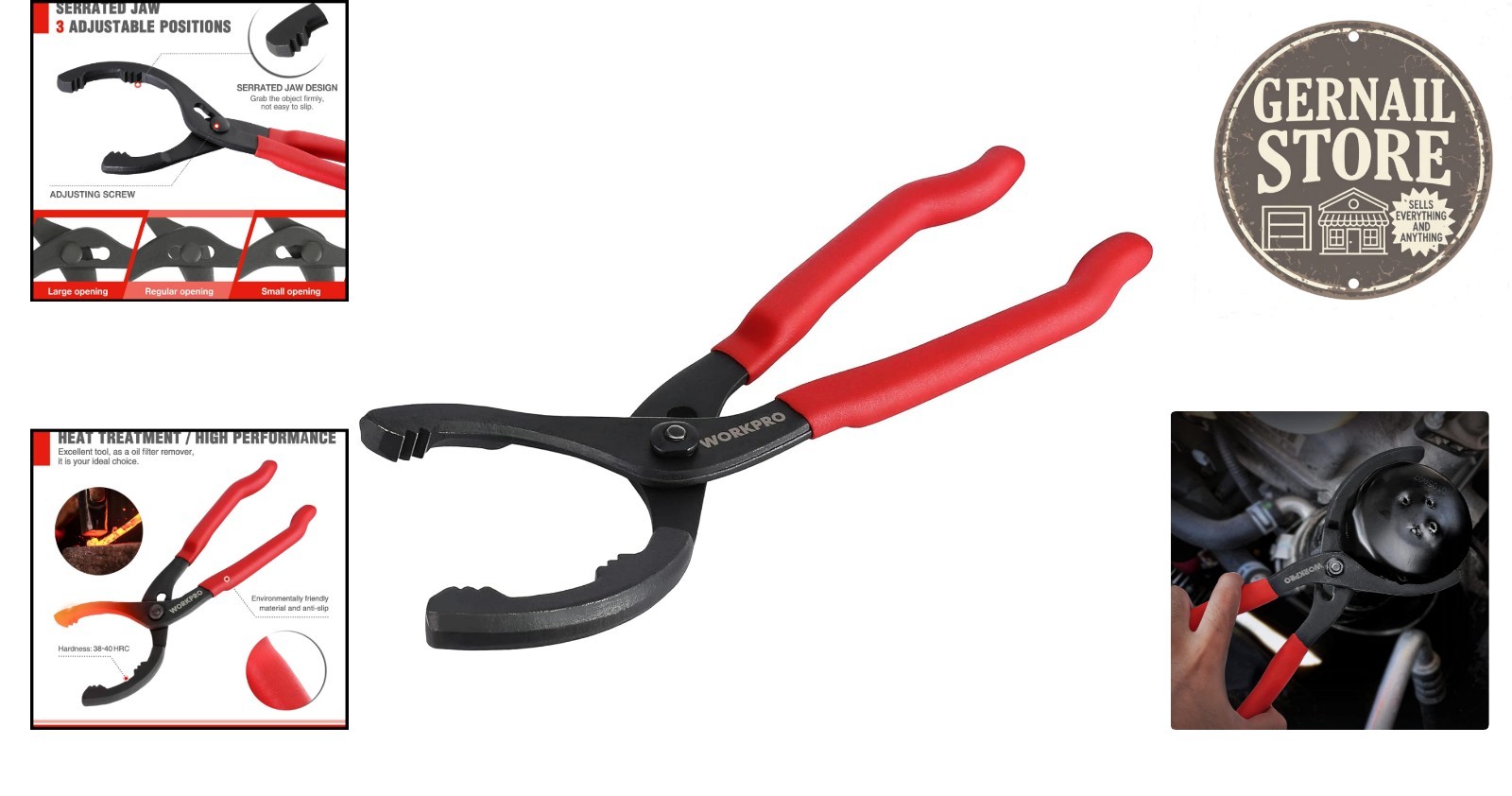 Versatile 12-Inch Oil Filter Pliers – Ideal for Engine & Conduit Filters