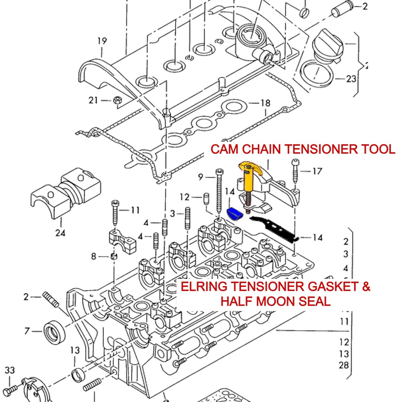 ALUMINUM Camshaft Timing Chain Tensioner Tool PN 3366 – 1.8T 2.7T 2.8L 4.2L +