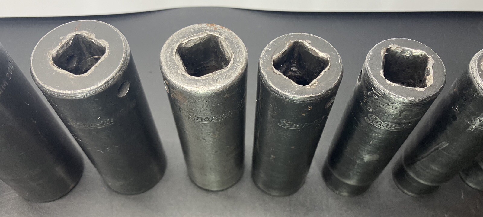 Vintage Snap On SIM 9 Pc Deep Impact Socket Set SAE 1/2” Drive 6Pt 1/2” To 1”