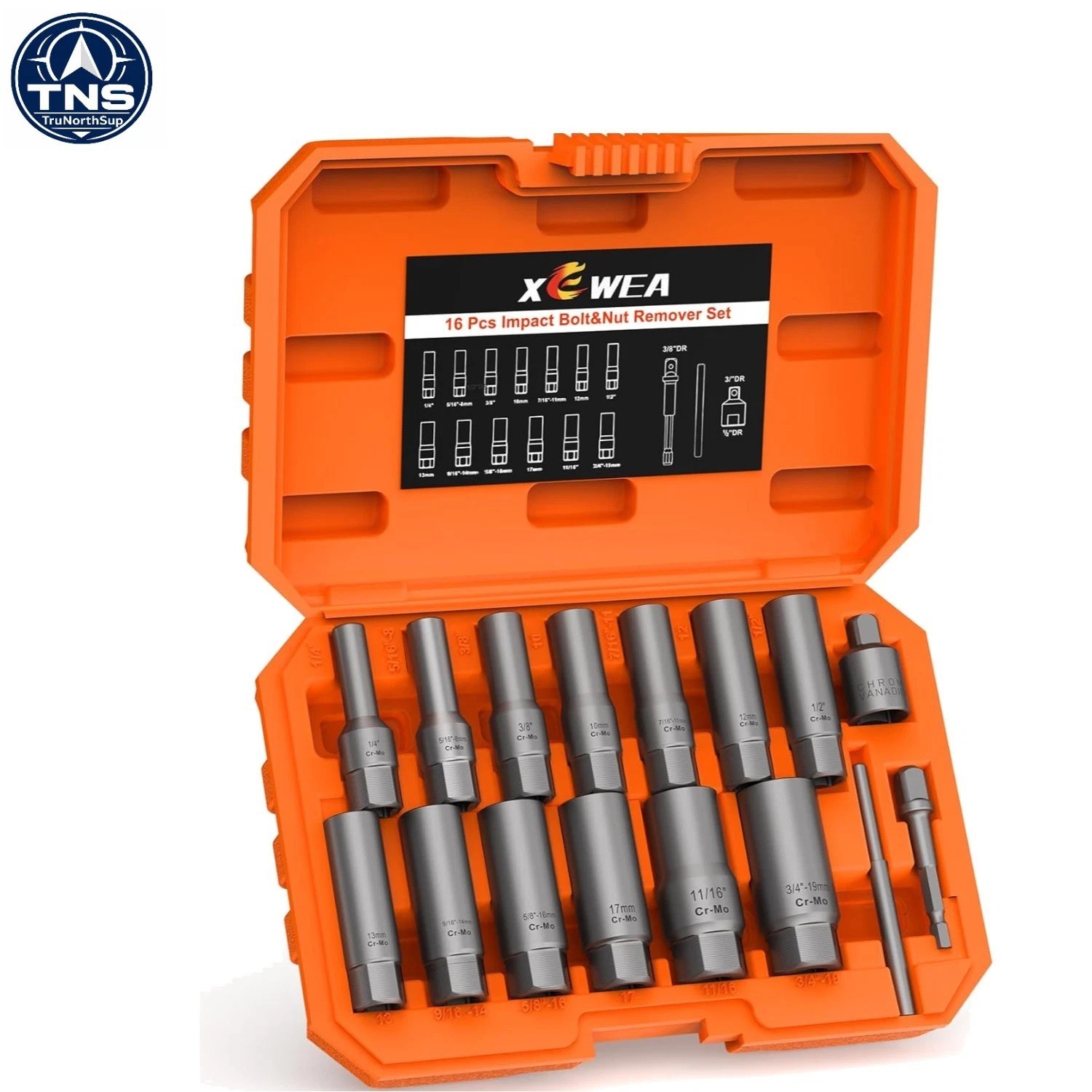 Portable 16PCS Deep Extractor Socket Set – High-Hardness for Removals Everywhere