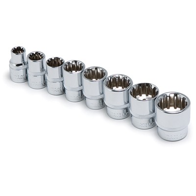 Titan Tools 15203 Spline Socket Set 8 Piece 3/8″ Drive