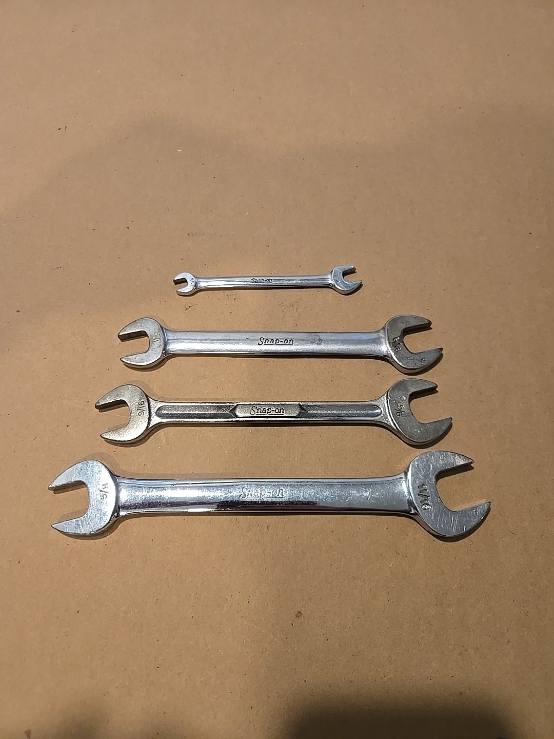 Snap On 1/4″-5/16″,1/2″-9/16″,9/16″-5/8″,5/8″-11/16″ SAE Open End Wrenchs USA