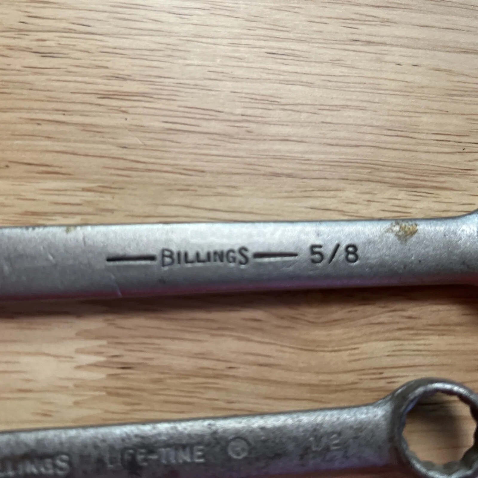 2 Billings Combination Wrenches 5/8in 1/2in – 12 Point – 1164, 1162