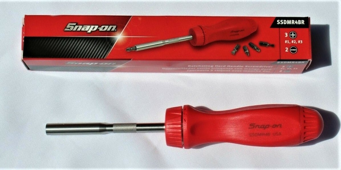 NEW Snap-on RED Ratcheting Screwdriver SSDMR4BR *RED HARD HANDLE* NEW IN BOX!