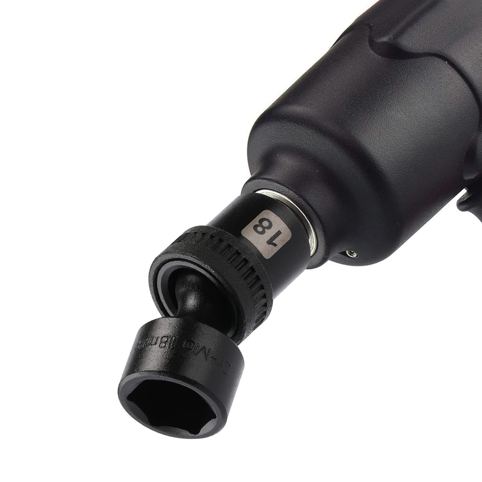 15PC 3/8″ Drive Metric Impact Socket Set, 6 Point Swivel Wobble Sockets 8-22mm