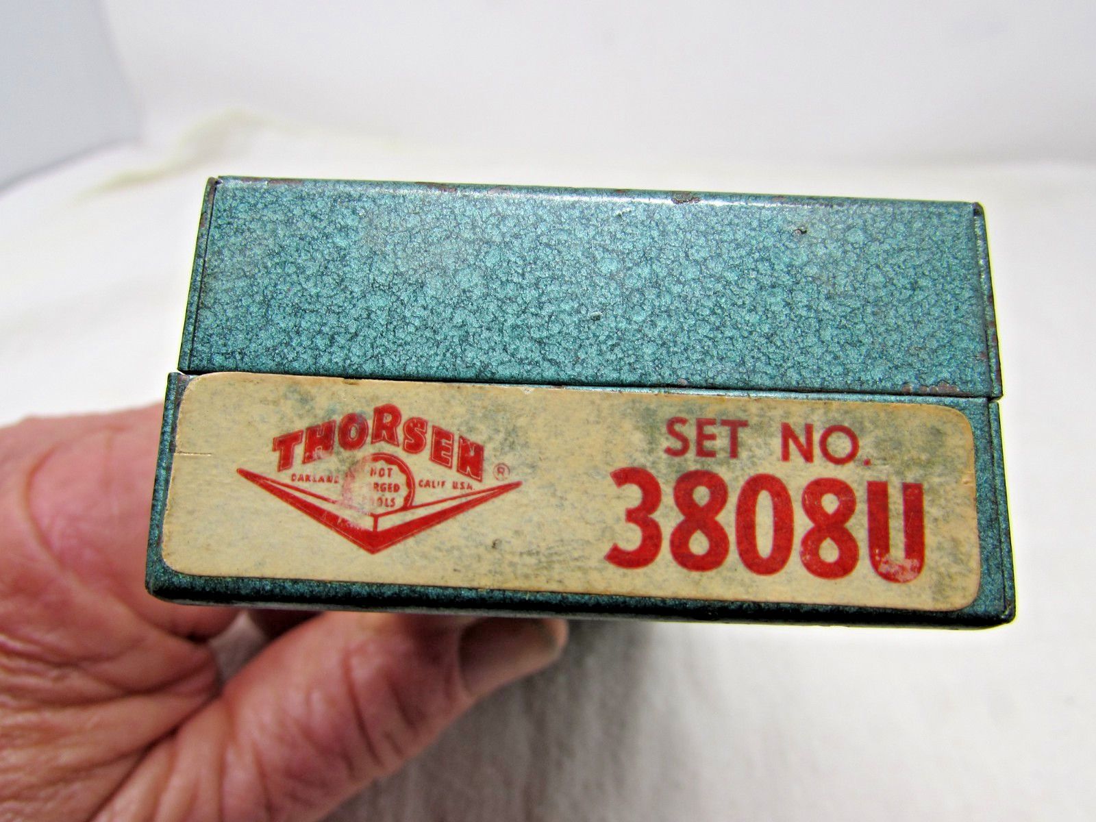 Made in USA Thorsen Set No. 3808U Seven SAE Swivel Wobble Sockets in Metal Box