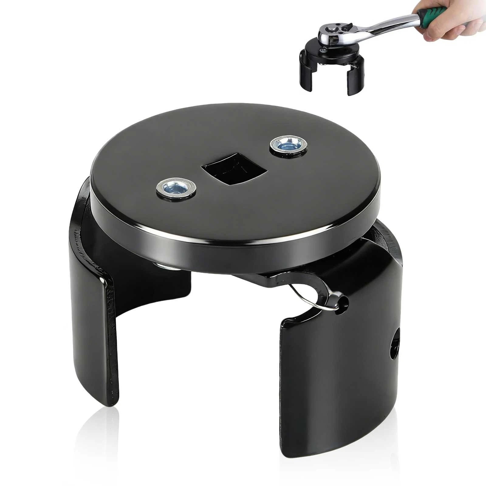 Heat-Treated Steel 3/8″ Drive Oil Filter Wrench 70-98mm Adjustable Removal Tool