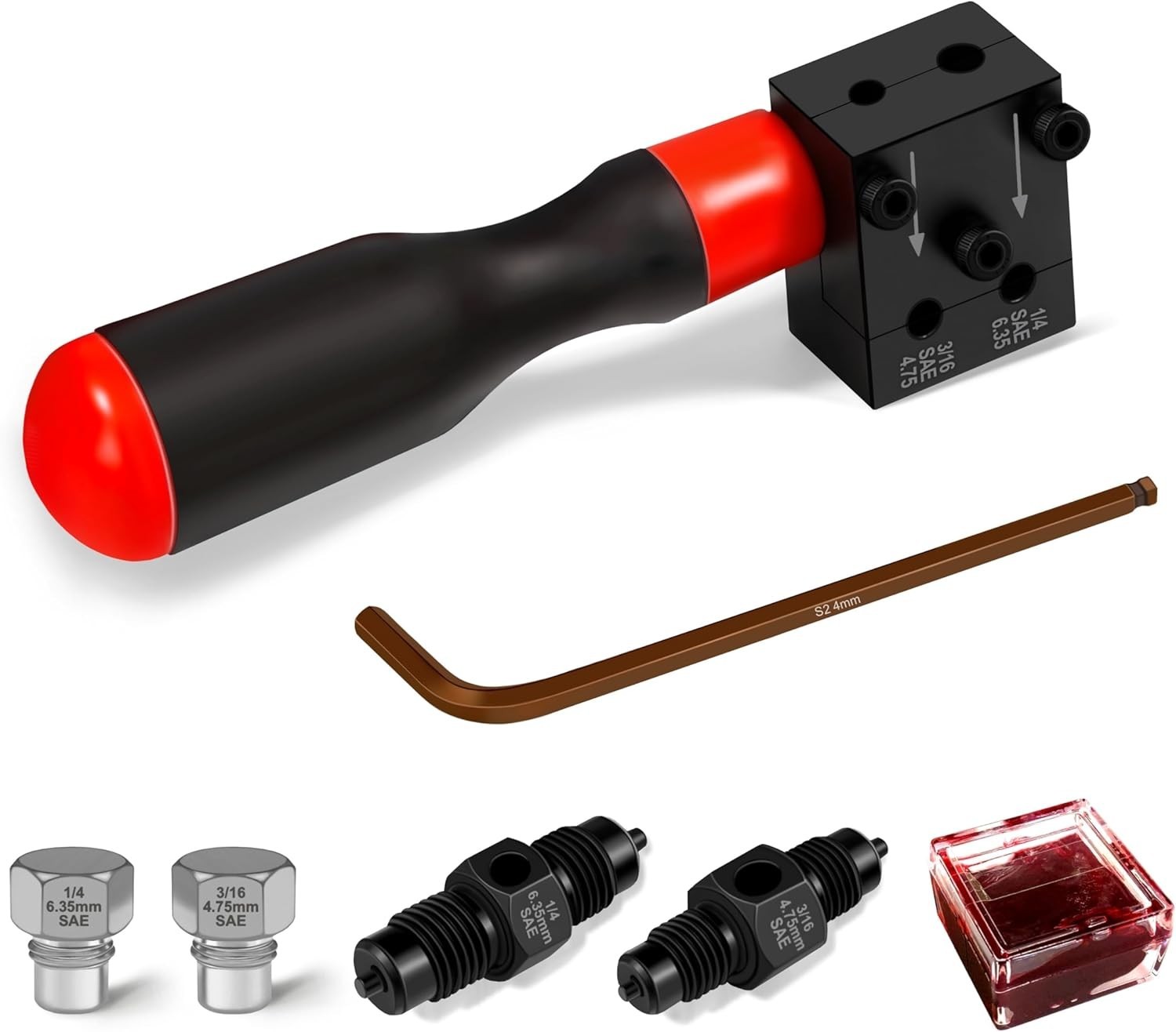 Brake Line Flaring Kit 1/4 3/16 In SAE Copper Aluminum Nickel-Copper Tubing