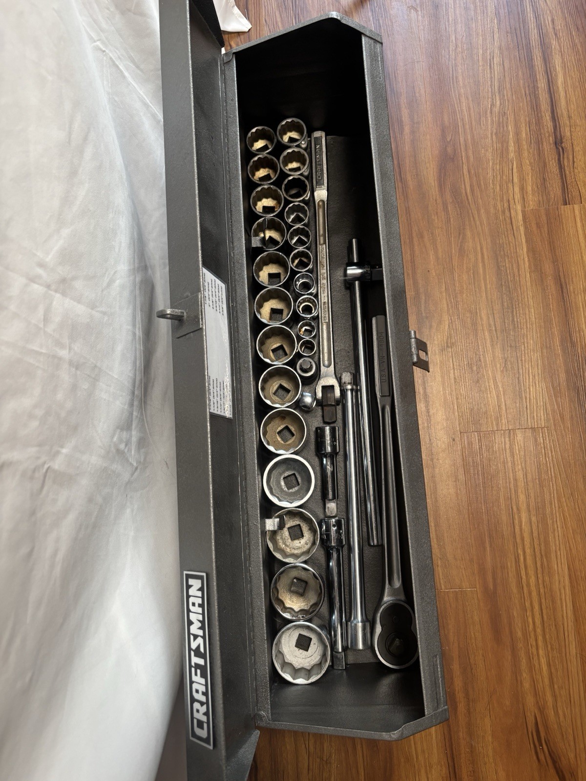 Sears Craftsman Industrial USA 31pc 3/4” Drive Socket Set & Steel Tool Box