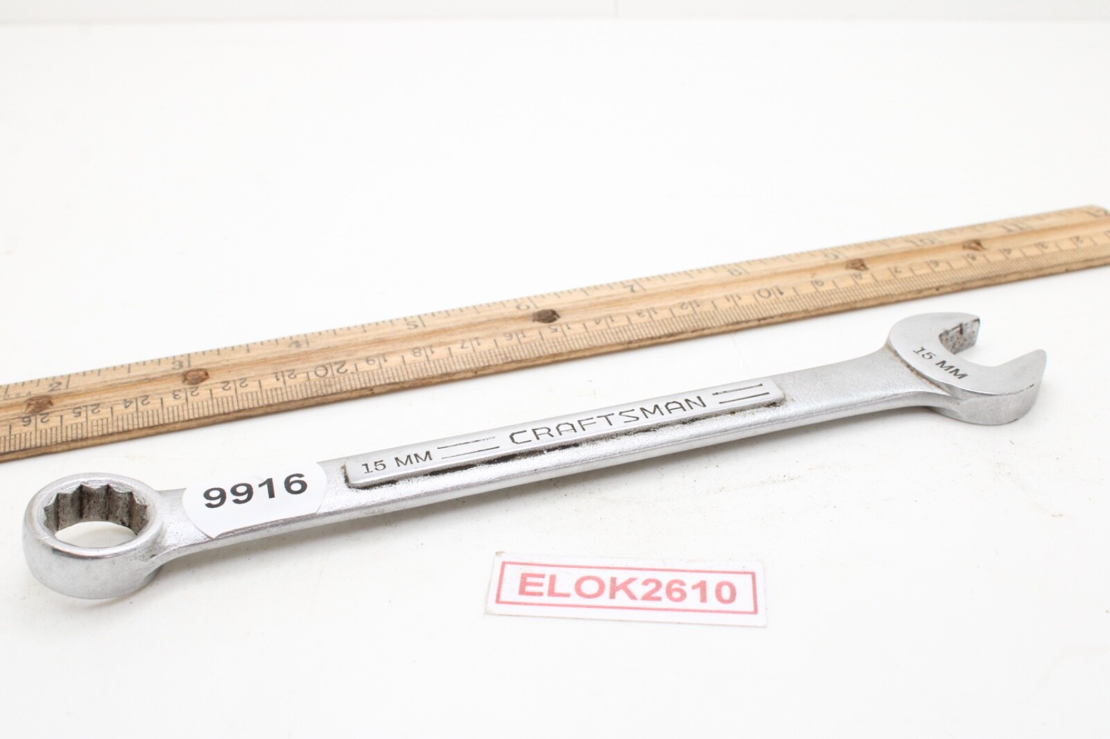 Craftsman =V= Series 15MM 12 Point Metric Combination Wrench Chrome 7.75″ USA
