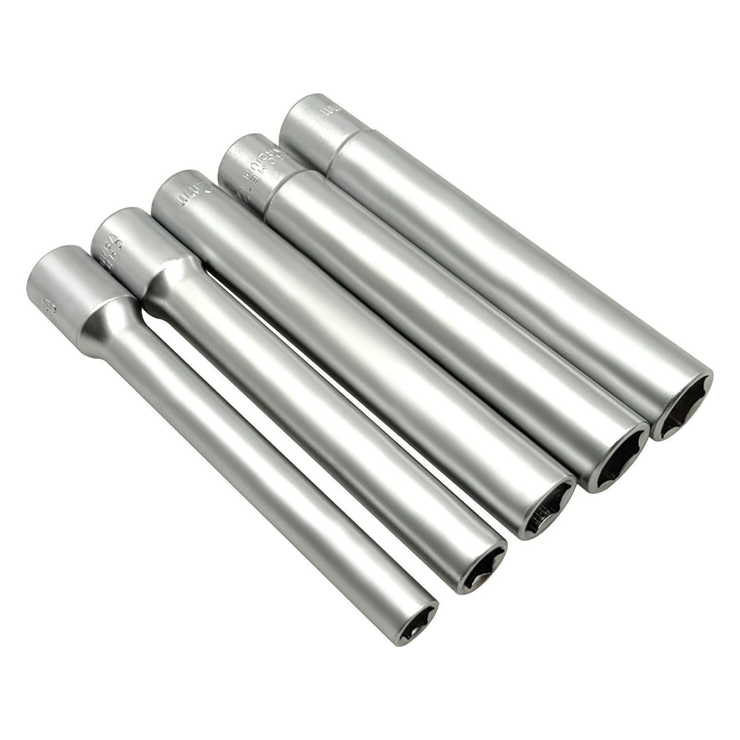5PCS 3/8″ Extra Deep Metric Thin Wall Socket Kit For 12PT 8-10-12-13-14MM 120MM