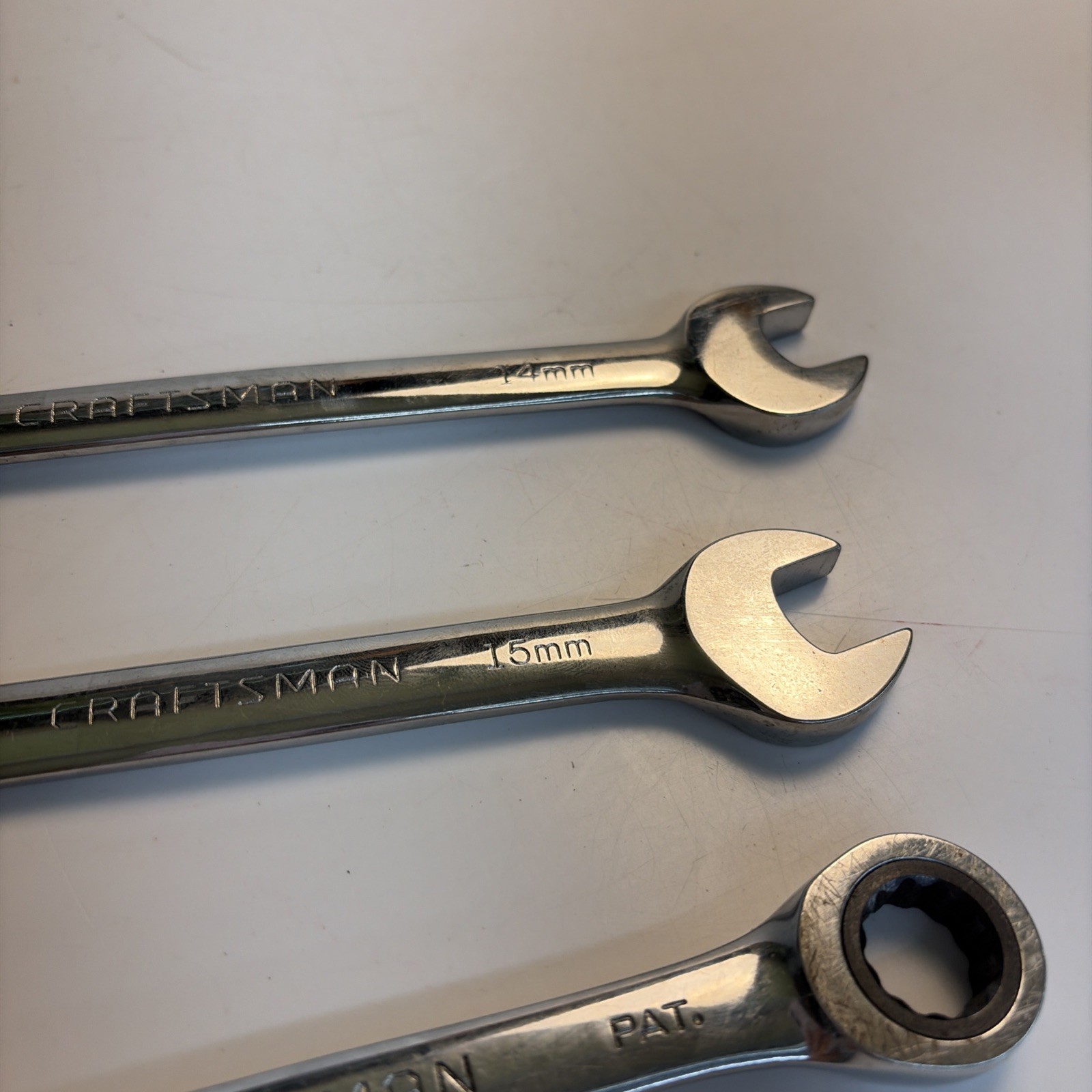 Craftsman Metric Ratcheting Combo Wrench Set 14mm 15mm USA Lot of 3